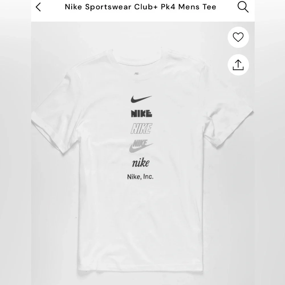 Nike Sportswear Club+ Pk4 Men’s Tee size M